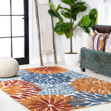 Crisantemo Floral High-low Indoor/outdoor Area Rug